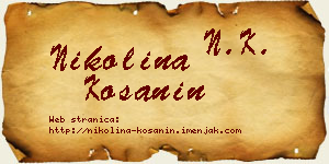 Nikolina Košanin vizit kartica